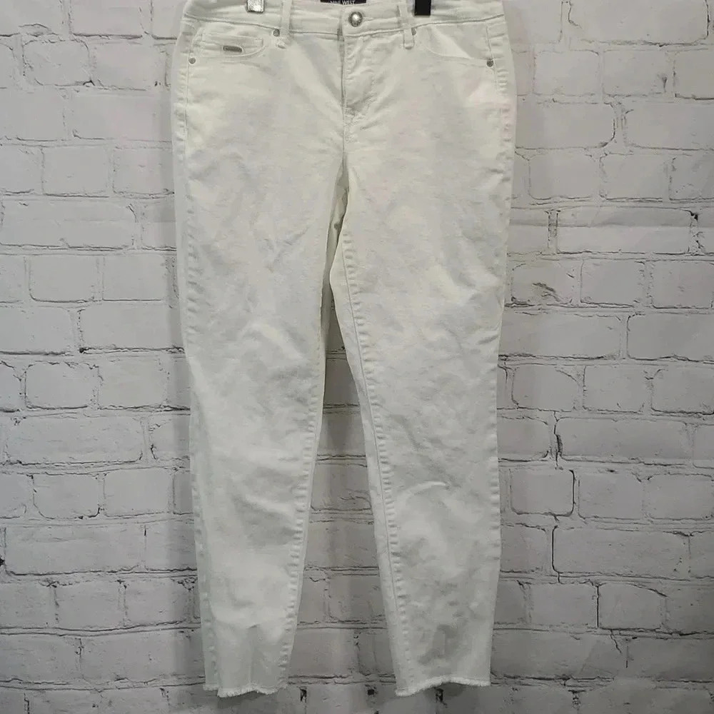 Nine West Gramercy Skinny Capri White Ankle Jeans Size 4